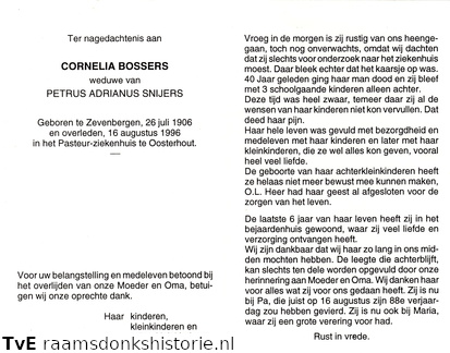 Cornelia Bossers Petrus Adrianus Snijers