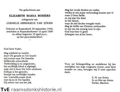 Elisabeth Maria Bossers Cornelis Hendrikus van Strien