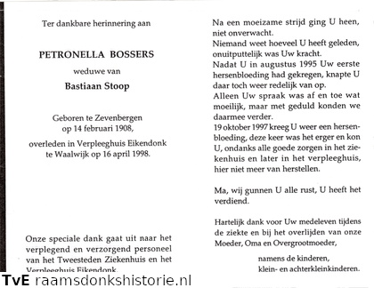 Petronella Bossers Bastiaan Stoop