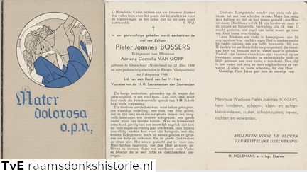 Pieter Johannes Bossers Adriana Cornelia van Gorp