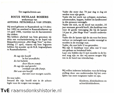Rocus Nicolaas Bossers Antonia Petronella van Strien