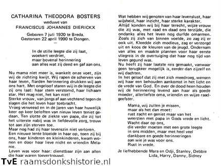 Catharina Theodora Bosters Franciscus Johannes Dierickx
