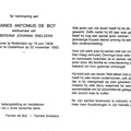 Joannes Antonius de Bot Huberdina Johanna Snelders