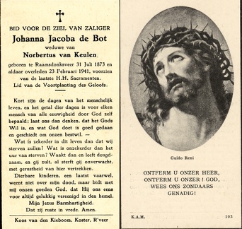 Johanna Jacoba de Bot Norbertus van Keulen