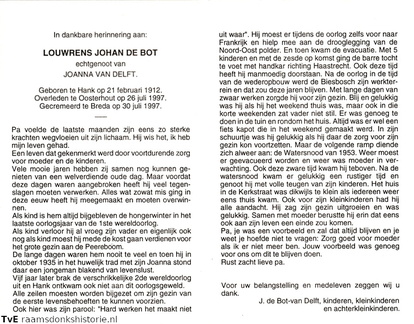 Louwrens Johan de Bot Joanna van Delft