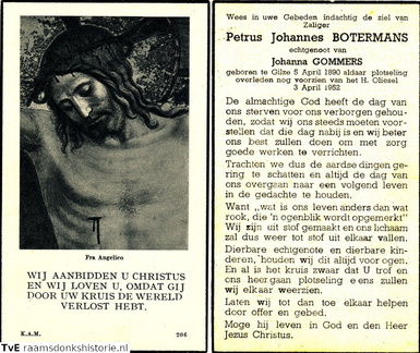 Petrus Johannes Botermans Johanna Gommers