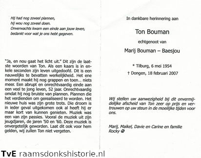 Ton Bouman Marij Baesjou