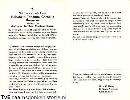 Elisabeth Johanna Cornelia Bouwens Antonius Jacobus Marinus Kamp