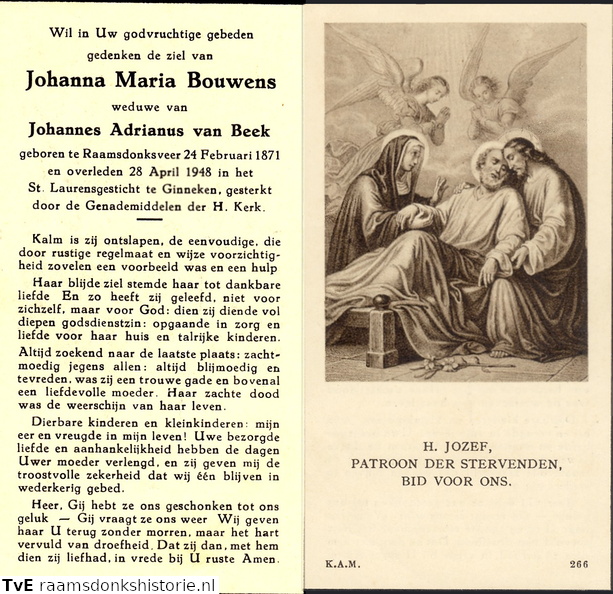Johanna Maria Bouwens Johannes Adrianus van Beek