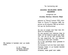 Johanna Wilhelmina Maria Bouwens Adrianus Martinus Johannes Staps