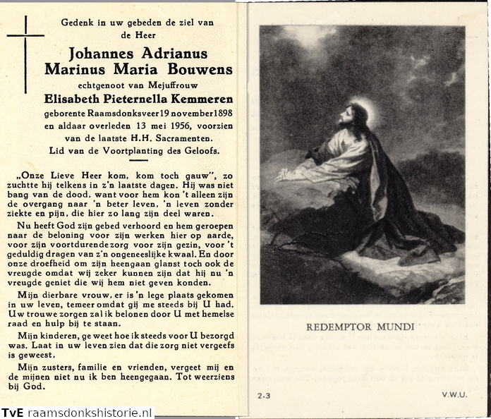Johannes Adrianus Marinus Maria Bouwens Elisabeth Pieternella Kemmeren