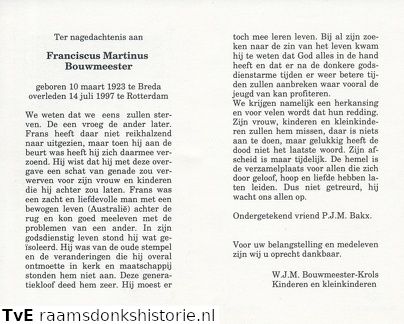 Franciscus Martinus Bouwmeester W.J.M. Krols