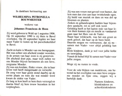 Wilhelmina Petronella Bouwmeister Johannes Franciscus de Hoon