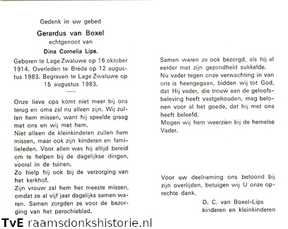 Gerardus van Boxel Dina Cornelia Lips