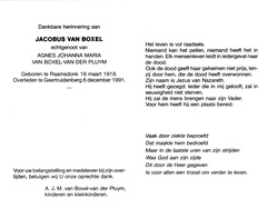 Jacobus van Boxel Agnes Johanna Maria van der Pluym