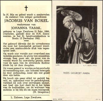 Jacobus van Boxel Johanna Tabak