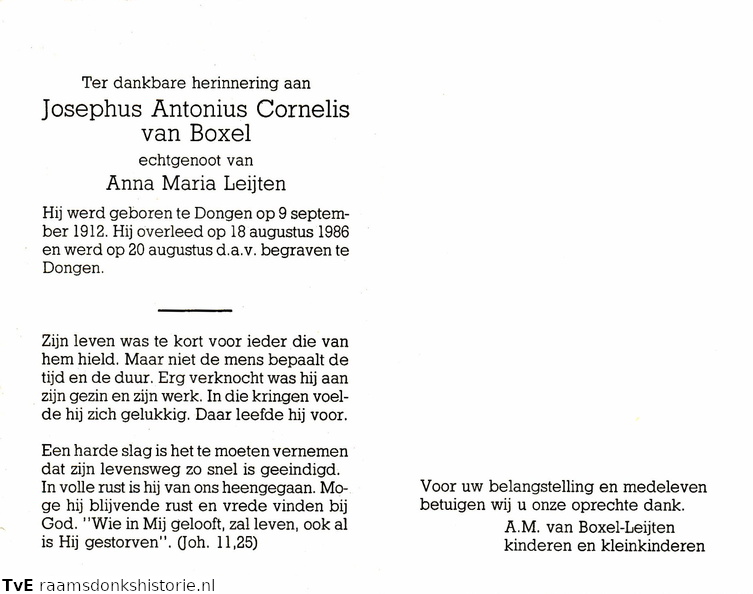 Josephus Antonius Cornelis van Boxel Anna Maria Leijten