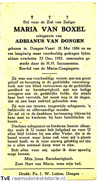 Maria van Boxel Adrianus van Dongen