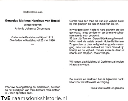 Gerardus Marinus Henricus van Boxtel Antonia Johanna Dingemans