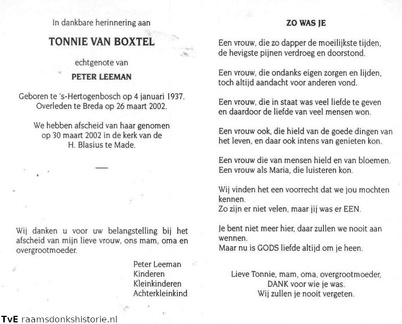 Tonnie van Boxtel Peter Leeman