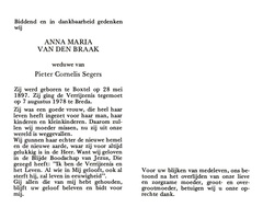 Anna Maria van den Braak Pieter Cornelis Segers