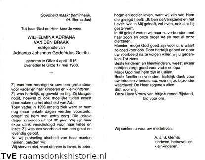 Wilhelmina Adriana van den Braak Adrianus Johannes Godefridus Gerrits