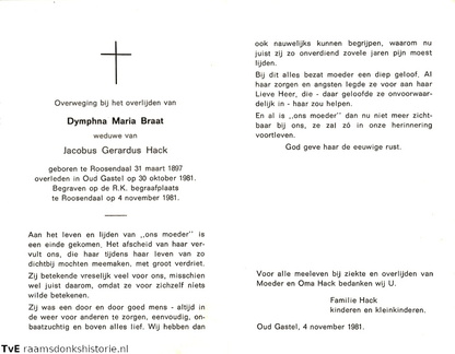 Dymphna Maria Braat Jacobus Gerardus Hack