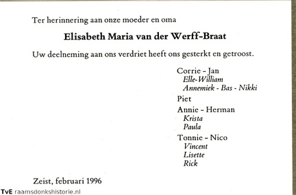 Elisabeth Maria Braat Albertus van der Werff