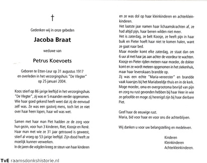 Jacoba Braat Petrus Koevoets