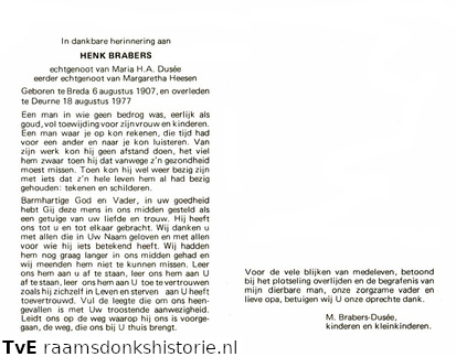 Henk Brabers Maria H.A. Dusée Margaretha Heesen