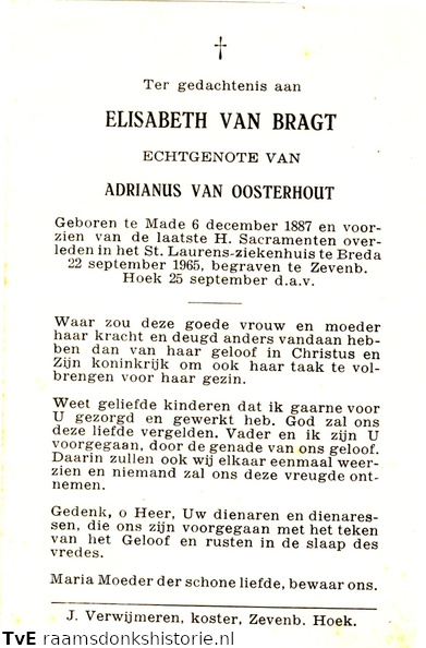 Elisabeth van Bragt Adrianus van Oosterhout