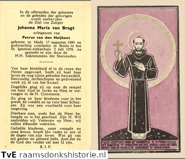 Johanna Maria van Bragt Petrus van den Heijkant