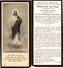 Willebrordus van Bragt Petronella Jacobs Cornelia Wilhelmina Cornelissen