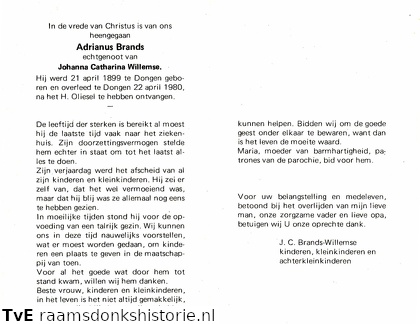 Adrianus Brands Johanna Catharina Willemse