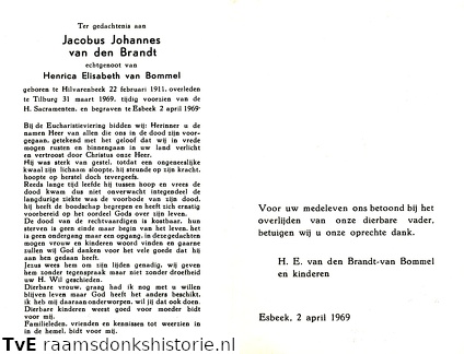 Jacobus Johannes van den Brandt Henrica Elisabeth van Bommel
