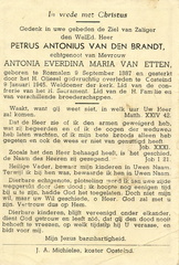 Petrus Antonius van den Brandt Antonia Everdina Maria van Etten