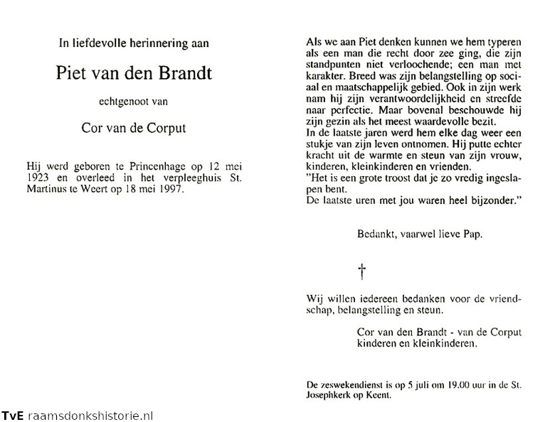 Piet van den Brandt Cor van de Corput