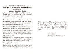 Adriana Cornelia Brekelmans Johannes Wilhelmus Koolen