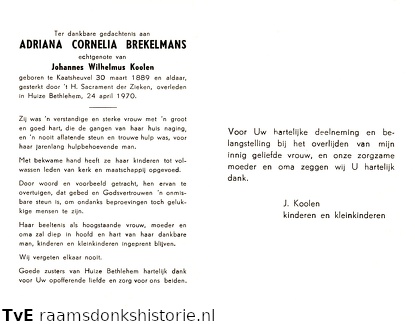 Adriana Cornelia Brekelmans Johannes Wilhelmus Koolen