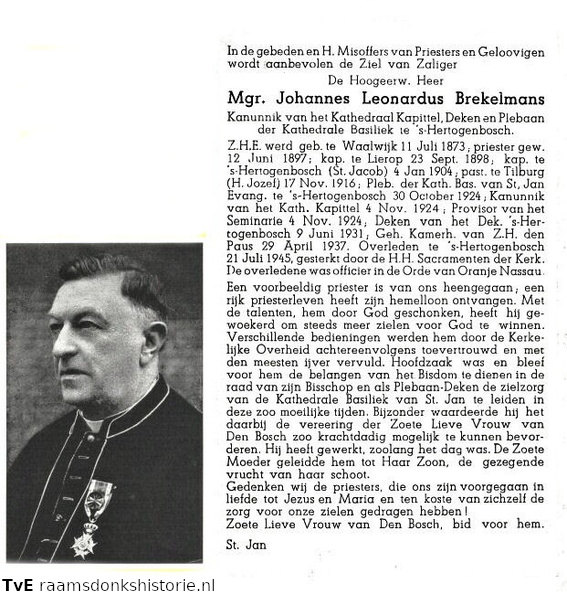 Johannes Leonardus Brekelmans priester