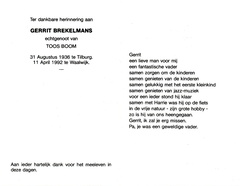 Gerrit Brekelmans Toos Boom