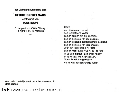 Gerrit Brekelmans Toos Boom