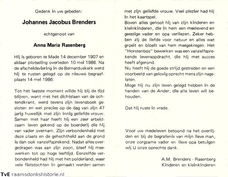 Johannes Jacobus Brenders Anna Maria Rasenberg