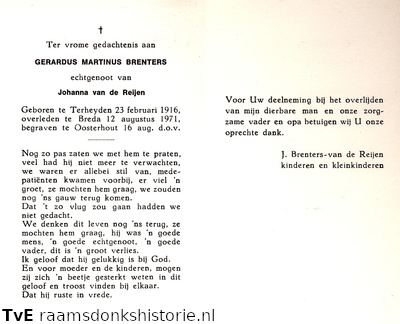 Gerardus Martinus Brenters Johanna van de Reijen