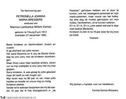 Petronella Johanna Maria Bressers Marinus Lambertus Willem Esman