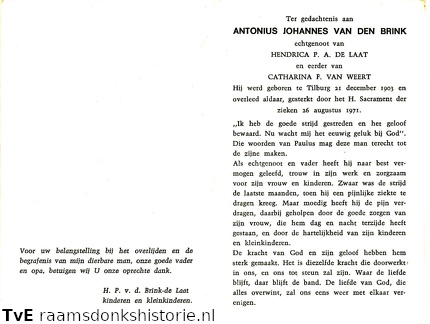 Antonius Johannes van den Brink Hendrica P.A. de Laat  Catharina F. van Weert