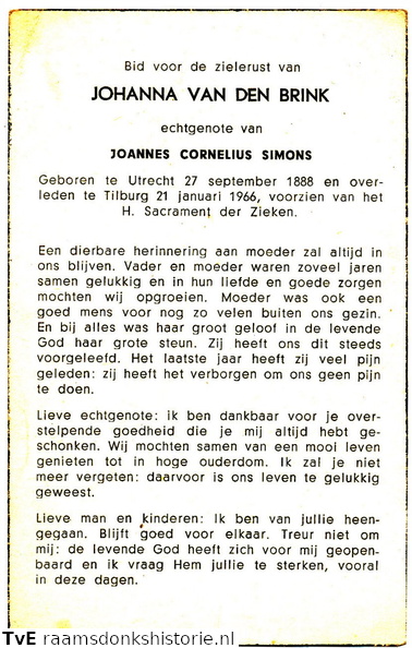 Johanna van den Brink Joannes Cornelius Simons