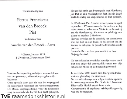 Petrus Franciscus van den Broeck Anneke Aerts