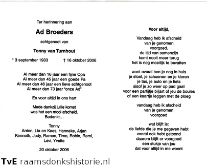Ad Broeders Tonny van Turnhout