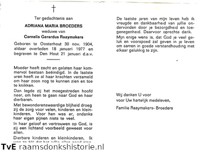Adriana Maria Broeders Cornelis Gerardus Raaymakers